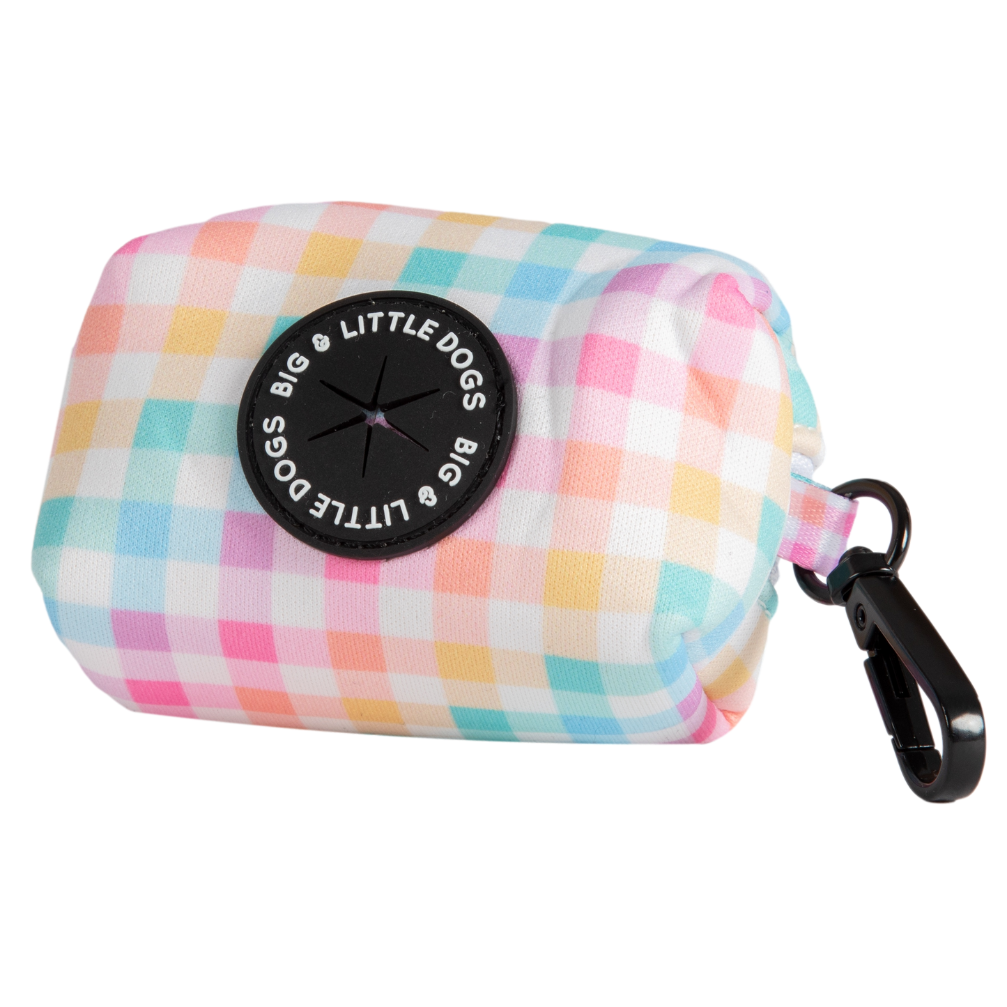 DOG POOP BAG HOLDER: Rainbow Gingham